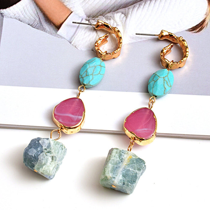 Wholesale Stone Plating Alloy Earrings JDC-ES-SK092 Earrings 深刻 Wholesale Jewelry JoyasDeChina Joyas De China