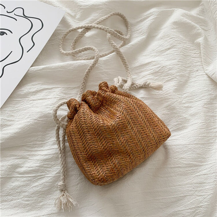 Wholesale straw knitted small flower weaving cross-body bag JDC-SD-MJ001 Shoulder bag 麦嘉 Wholesale Jewelry JoyasDeChina Joyas De China
