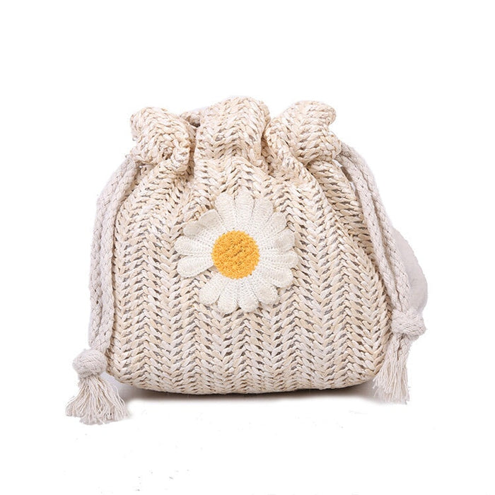 Wholesale straw knitted small flower weaving cross-body bag JDC-SD-MJ001 Shoulder bag 麦嘉 White Wholesale Jewelry JoyasDeChina Joyas De China