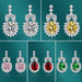 Wholesale studded with zirconium oval tasseled silver earrings JDC-ES-BZ005 Earrings 标志 Wholesale Jewelry JoyasDeChina Joyas De China