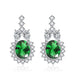 Wholesale studded with zirconium oval tasseled silver earrings JDC-ES-BZ005 Earrings 标志 Green Wholesale Jewelry JoyasDeChina Joyas De China