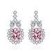Wholesale studded with zirconium oval tasseled silver earrings JDC-ES-BZ005 Earrings 标志 Powder Wholesale Jewelry JoyasDeChina Joyas De China