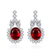 Wholesale studded with zirconium oval tasseled silver earrings JDC-ES-BZ005 Earrings 标志 Red Wholesale Jewelry JoyasDeChina Joyas De China