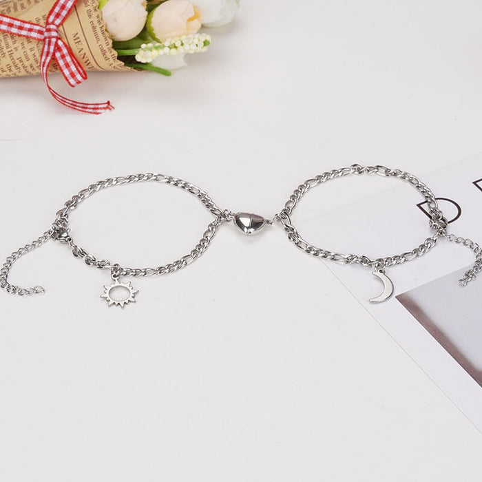 Wholesale Sun and Moon Magnetic Alloy Couple Bracelet JDC-BT-Yongy001 Bracelet 永依 Wholesale Jewelry JoyasDeChina Joyas De China