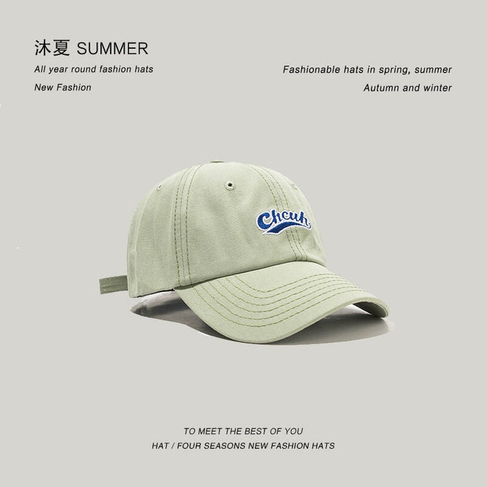 Wholesale sun hat cotton embroidered baseball hat for couples JDC-FH-Muxia009 Fashionhat 沐夏 chcuc-light green adjustable Wholesale Jewelry JoyasDeChina Joyas De China