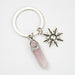 Wholesale Sun Moon Natural Stone Hexagon Pillar Crystal Couple Alloy Keychain JDC-KC-SiShuo001 Keychains 思硕 Wholesale Jewelry JoyasDeChina Joyas De China