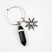 Wholesale Sun Moon Natural Stone Hexagon Pillar Crystal Couple Alloy Keychain JDC-KC-SiShuo001 Keychains 思硕 Black sun Wholesale Jewelry JoyasDeChina Joyas De China