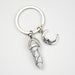 Wholesale Sun Moon Natural Stone Hexagon Pillar Crystal Couple Alloy Keychain JDC-KC-SiShuo001 Keychains 思硕 White moon Wholesale Jewelry JoyasDeChina Joyas De China