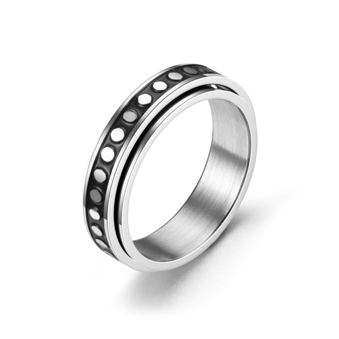 Wholesale Sun Star Moon Trick Cat rotatable stainless steel ring JDC-RS-ts095 Rings 腾穗 Wholesale Jewelry JoyasDeChina Joyas De China