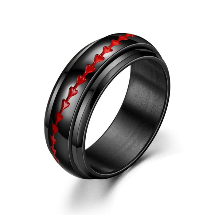 Wholesale Sun Star Moon Trick Cat rotatable stainless steel ring JDC-RS-ts095 Rings 腾穗 8mm fish bone No. 6 Wholesale Jewelry JoyasDeChina Joyas De China