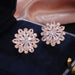 Wholesale Sunflower Double Zircon Stud Earrings JDC-ES-Caos002 Earrings 曹适 5 Wholesale Jewelry JoyasDeChina Joyas De China