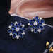 Wholesale Sunflower Double Zircon Stud Earrings JDC-ES-Caos002 Earrings 曹适 8 Wholesale Jewelry JoyasDeChina Joyas De China