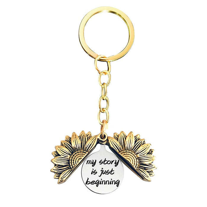 Wholesale Sunflower Graduation Season Electroplated Metal Keychain JDC-KC-GangGu019 Keychains 钢古 Wholesale Jewelry JoyasDeChina Joyas De China