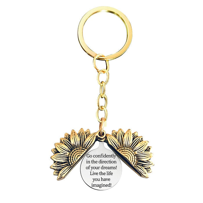 Wholesale Sunflower Graduation Season Electroplated Metal Keychain JDC-KC-GangGu019 Keychains 钢古 T00058 Wholesale Jewelry JoyasDeChina Joyas De China