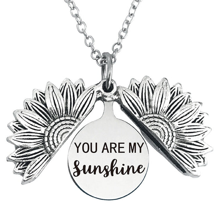 Wholesale Sunflower Open Stainless Steel Graduation Season Necklace MOQ≥2 JDC-NE-GangGu003 Necklaces 钢古 Wholesale Jewelry JoyasDeChina Joyas De China