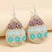 Wholesale Sunflower Sequin Leather Earrings JDC-ES-Saip023 Earrings 赛蒲 2 Wholesale Jewelry JoyasDeChina Joyas De China