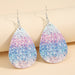 Wholesale Sunflower Sequin Leather Earrings JDC-ES-Saip023 Earrings 赛蒲 3 Wholesale Jewelry JoyasDeChina Joyas De China