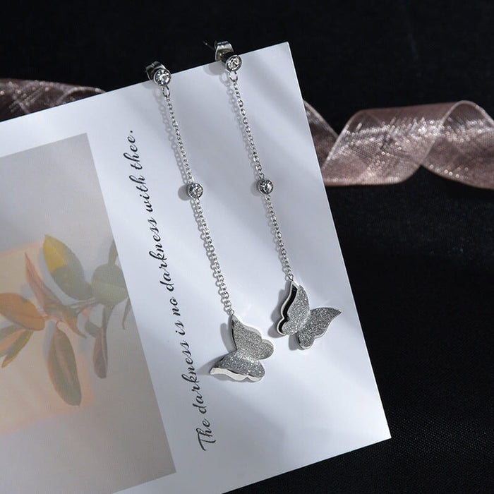 Wholesale super Fairy Butterfly minority stainless steel earrings JDC-ES-RXSFL012 Earrings 尚芙乐 Wholesale Jewelry JoyasDeChina Joyas De China