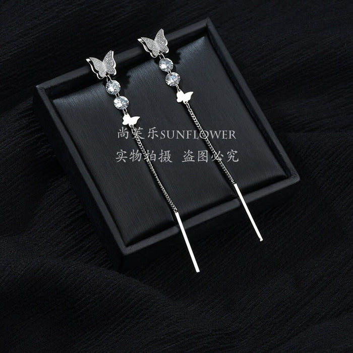 Wholesale super Fairy Butterfly minority stainless steel earrings JDC-ES-RXSFL012 Earrings 尚芙乐 Wholesale Jewelry JoyasDeChina Joyas De China