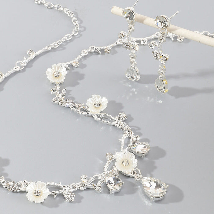 Wholesale super flash Flower Rhinestone Necklace JDC-NE-E318 necklaces 奈珠 Wholesale Jewelry JoyasDeChina Joyas De China