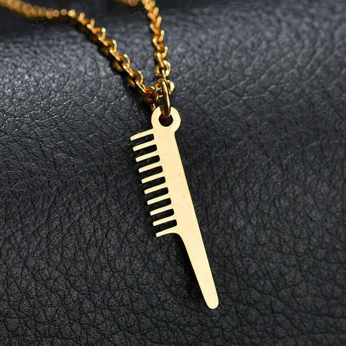 Wholesale Syringe Nurse Cap Gold Plated Doctor Stainless Steel Necklace JDC-NE-HF002 Necklaces 泓飞 Comb gold Wholesale Jewelry JoyasDeChina Joyas De China