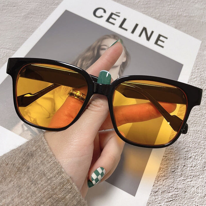 Wholesale Tan Yellow large frame anti UV driving Sunglasses JDC-SG-JinF039 Sunglasses 季丰 Wholesale Jewelry JoyasDeChina Joyas De China