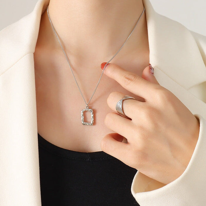 Wholesale Taoxin geometric titanium steel square clavicle chain JDC-NE-MiLi008 necklaces 谜丽 P635-gold Wholesale Jewelry JoyasDeChina Joyas De China