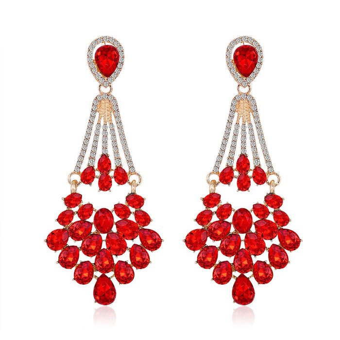 Wholesale tassel drop alloy earrings JDC-ES-GSDB039 Earrings 丹比华比 red Wholesale Jewelry JoyasDeChina Joyas De China
