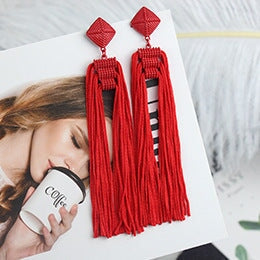 Wholesale Tassel earrings JDC-ES-ZhnaY019 Earrings 展言 Red Wholesale Jewelry JoyasDeChina Joyas De China