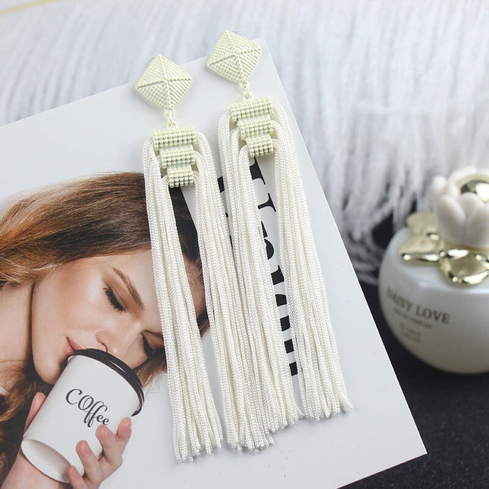 Wholesale Tassel earrings JDC-ES-ZhnaY019 Earrings 展言 White Wholesale Jewelry JoyasDeChina Joyas De China