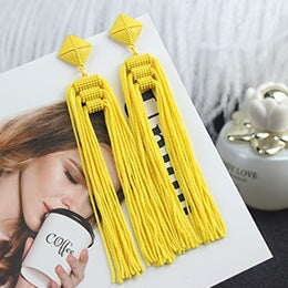 Wholesale Tassel earrings JDC-ES-ZhnaY019 Earrings 展言 Yellow Wholesale Jewelry JoyasDeChina Joyas De China