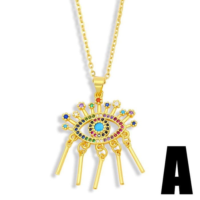 Bulk Jewelry Wholesale tassel eye pendant with diamond necklace JDC-as010 Wholesale factory from China YIWU China