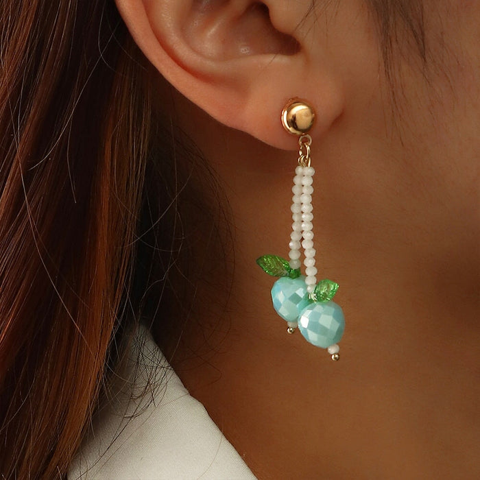 Wholesale tassel fruit resin plastic earrings JDC-ES-NZ092 Earrings 奈珠 Wholesale Jewelry JoyasDeChina Joyas De China