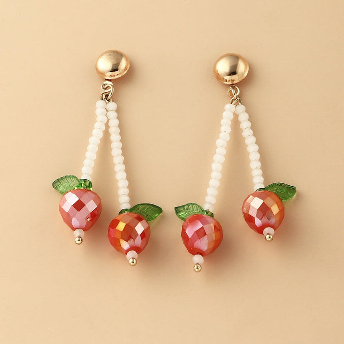 Wholesale tassel fruit resin plastic earrings JDC-ES-NZ092 Earrings 奈珠 EZ4088huangse Wholesale Jewelry JoyasDeChina Joyas De China