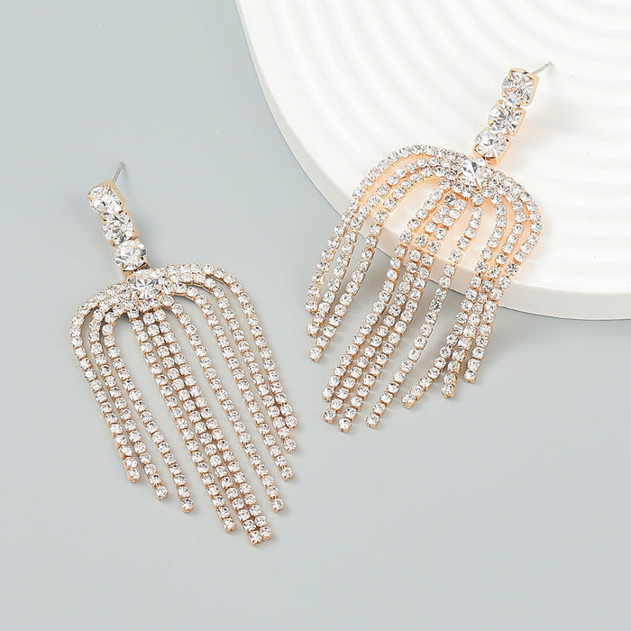 Wholesale tassel palm tree shape diamond set alloy earrings JDC-ES-JL947 Earrings 氿乐 1 Wholesale Jewelry JoyasDeChina Joyas De China