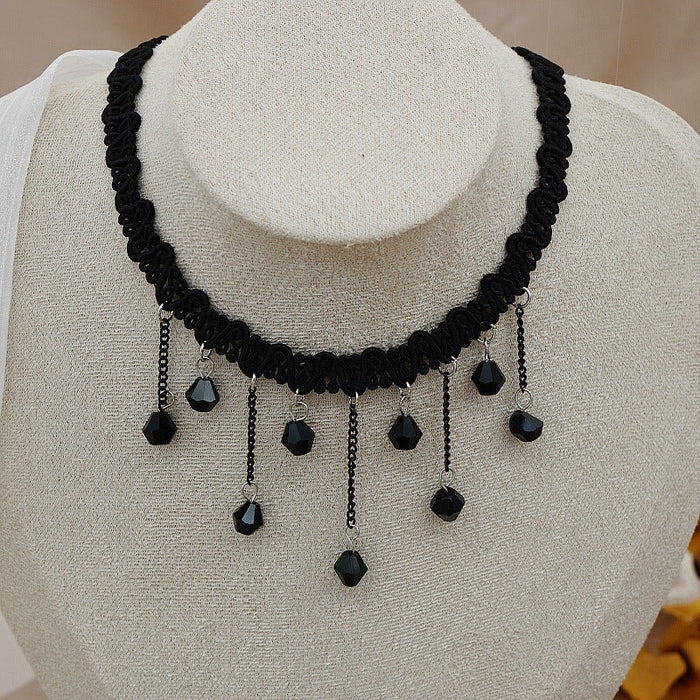 Wholesale Tassel Polyester Crystal Necklace JDC-NE-JX043 Necklaces 锦希 Wholesale Jewelry JoyasDeChina Joyas De China