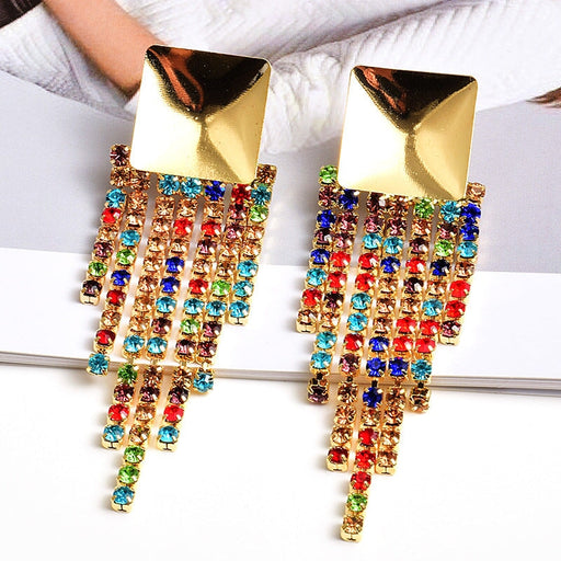 Wholesale Tassel Rhinestone Alloy Earrings JDC-ES-SK071 Earrings 深刻 Wholesale Jewelry JoyasDeChina Joyas De China