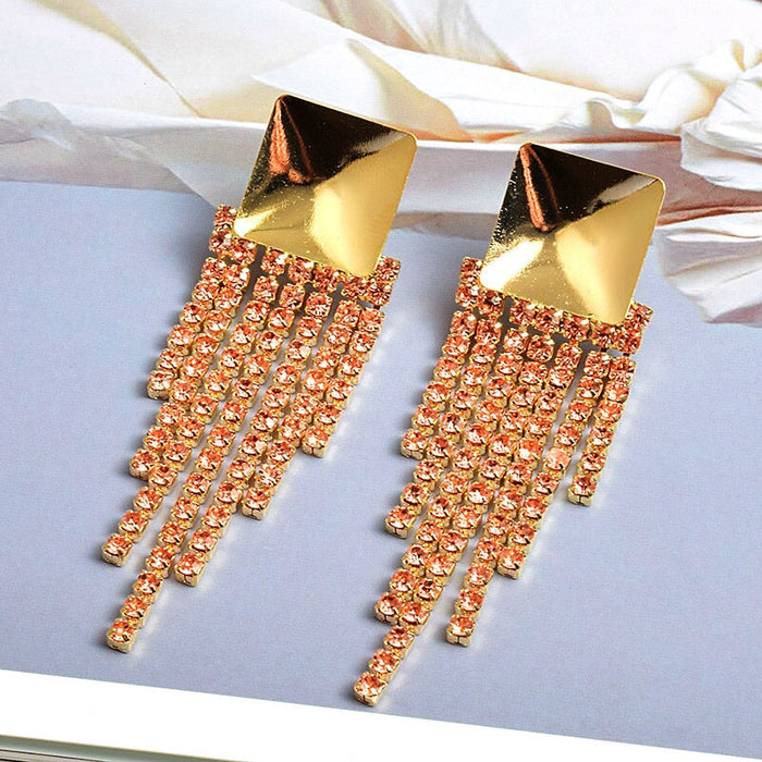 Wholesale Tassel Rhinestone Alloy Earrings JDC-ES-SK071 Earrings 深刻 Wholesale Jewelry JoyasDeChina Joyas De China