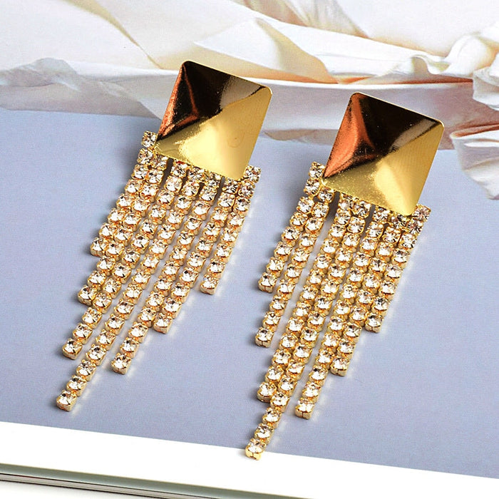 Wholesale Tassel Rhinestone Alloy Earrings JDC-ES-SK071 Earrings 深刻 white Wholesale Jewelry JoyasDeChina Joyas De China