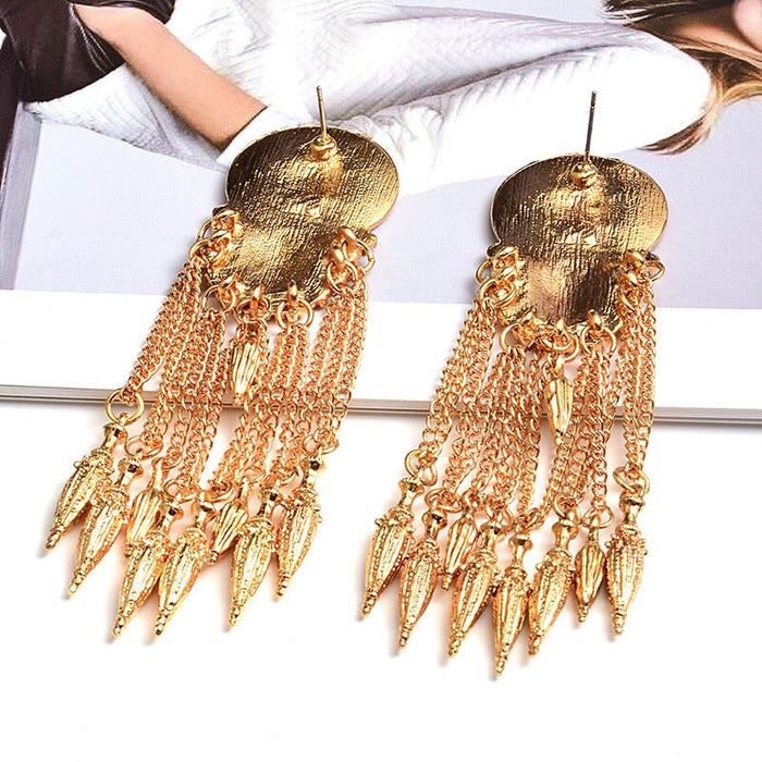 Wholesale Tassel Rhinestone Plating Alloy Earrings JDC-ES-SK077 Earrings 深刻 Wholesale Jewelry JoyasDeChina Joyas De China