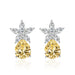 Wholesale teardrop shaped flower plated silver stud earrings JDC-ES-BZ012 Earrings 标志 Wholesale Jewelry JoyasDeChina Joyas De China