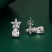 Wholesale teardrop shaped flower plated silver stud earrings JDC-ES-BZ012 Earrings 标志 Wholesale Jewelry JoyasDeChina Joyas De China