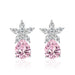 Wholesale teardrop shaped flower plated silver stud earrings JDC-ES-BZ012 Earrings 标志 Powder Wholesale Jewelry JoyasDeChina Joyas De China