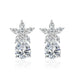 Wholesale teardrop shaped flower plated silver stud earrings JDC-ES-BZ012 Earrings 标志 White Wholesale Jewelry JoyasDeChina Joyas De China