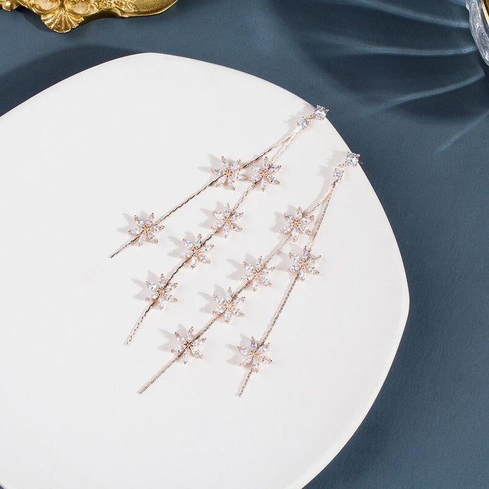 Wholesale temperament 925 silver cherry tassel Flower Earrings JDC-ES-ChiH021 Earrings 池豪 Wholesale Jewelry JoyasDeChina Joyas De China