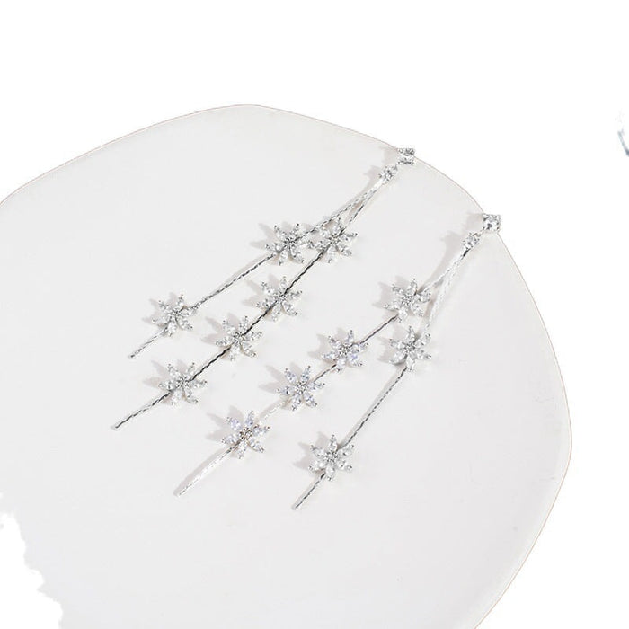 Wholesale temperament 925 silver cherry tassel Flower Earrings JDC-ES-ChiH021 Earrings 池豪 Wholesale Jewelry JoyasDeChina Joyas De China