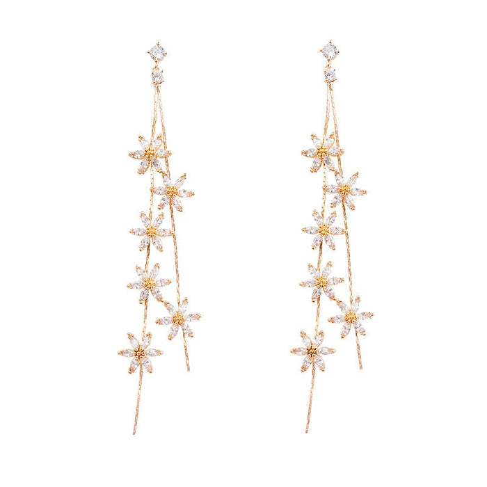 Wholesale temperament 925 silver cherry tassel Flower Earrings JDC-ES-ChiH021 Earrings 池豪 Wholesale Jewelry JoyasDeChina Joyas De China