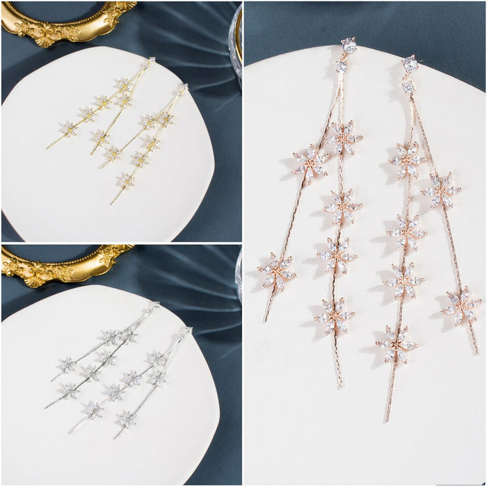 Wholesale temperament 925 silver cherry tassel Flower Earrings JDC-ES-ChiH021 Earrings 池豪 Wholesale Jewelry JoyasDeChina Joyas De China