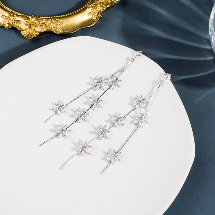 Wholesale temperament 925 silver cherry tassel Flower Earrings JDC-ES-ChiH021 Earrings 池豪 sliver Wholesale Jewelry JoyasDeChina Joyas De China