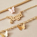 Wholesale temperament pink butterfly alloy Anklet JDC-AS-NZ004 anklet 奈珠 Wholesale Jewelry JoyasDeChina Joyas De China